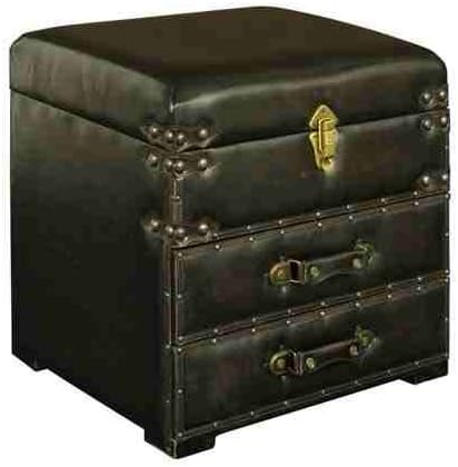 Telephone Seat and Storage Trunk in Faux Leather