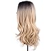 Superwigy Long Curly Synthetic 2 Tone Ombre Black Root to Honey Blonde Wigs for Women