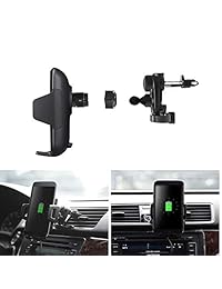 MQOUNY Cargador inalámbrico para automóvil, 360 grados [Distancia ajustable] Soporte inalámbrico para teléfono de la taza de carga inalámbrica y ventilador de aire Soporte para teléfono para automóvil Compatible para iPhone XR   Xs Max   Xs   X   8, Samsu