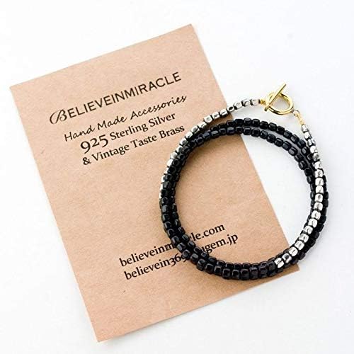 Amazon ビリーブインミラクル メタルビーズネックレス ブレス ブラック シルバー Metal Bz Nc Brace Black Silver ブレスレット 通販