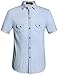SSLR Men's Ombre Casual Short Sleeve Denim Shirt (Large, Blue)