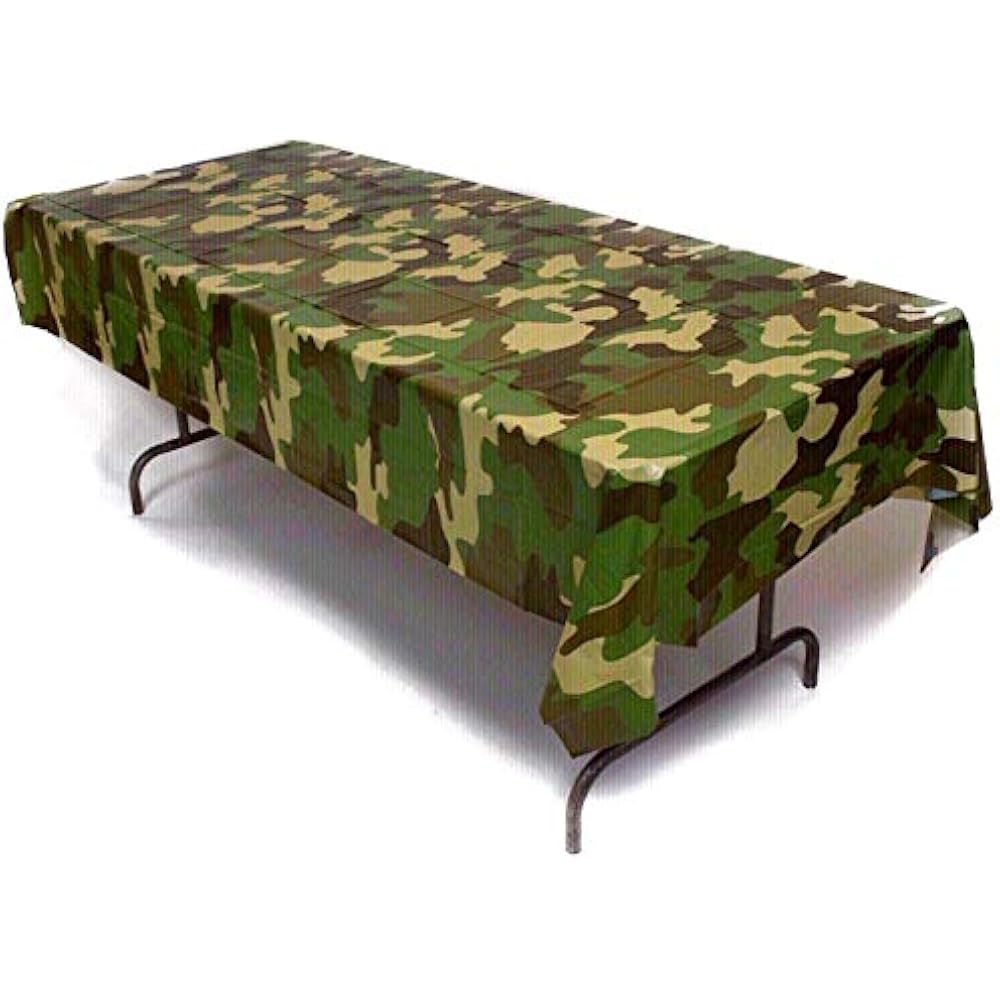 3 Pack Camouflage Tablecloths Plastic Durable Tablecovers Rectangular