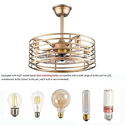20" Industrial Ceiling Fan with LED Light Remote