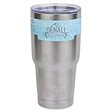 30oz Tumbler - Denali Drinkware Double-wall Insulated Stainless Steel Drinking Vacuum Mug with Lid fits in Cup Holders - Keeps Coffee Hot and Drinks Ice Cold - For College, Wedding Gifts, and Travel