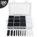 Eventronic 300Pcs Heat Shrink Tubing Kit 3:1, Dual Wall Adhesive Heat Shrink Tubes, for Charging Cable Headphone Cable Data Cable Wire Repair (Black, White) (Updated Version)