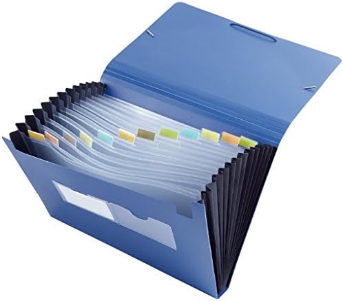 Executive 13 Part A4 Documents Paper Expanding File Foolscap Paperwork Holder Storage Folder Case File Bag(New Blue)