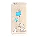 LEMONCOVER Phone Case Compatible for iPhone 6 6S, Cute Novelty Animal Pattern Soft Silicone Protective Skin Ultra Slim Fit Bumper Clear Unique Design Back Cover for iPhone 6 6S,Elephant Bunny
