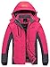 Wantdo Women's Waterproof Mountain Jacket Fleece Windproof Ski Jacket , Large, Rose Red