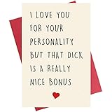 Naughty Anniversary Card, Funny Rude Birthday Greeting Card for Husband Boyfriend Him Fiance Men