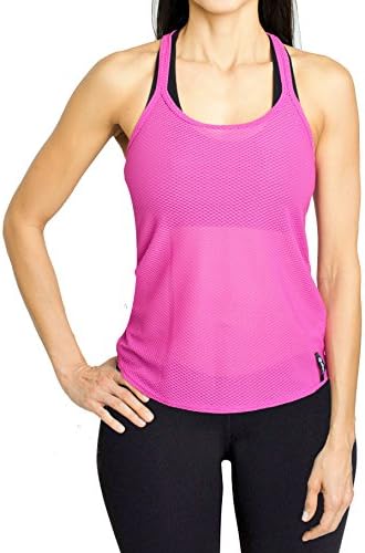 ZIKZAK Women's Stretch Mesh Tank Top Medium Pink