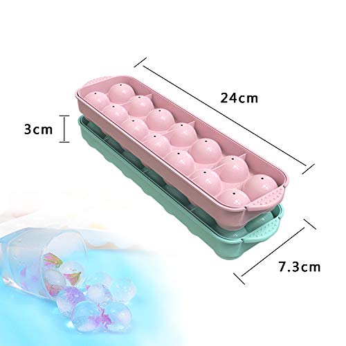 3 Pack Ice Cube Trays with Removable Lids, BPA Free Ice Cube Molds for Whiskey, Easy-Release Stackable 14 Ice Cubes, Vodka Popsicles, Beverages - Thumbnail 2