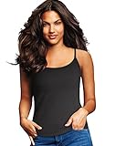 MAIDENFORM 2- PACK COTTON STRETCH CAMISOLE (X-LARGE, BLACK/WHITE)