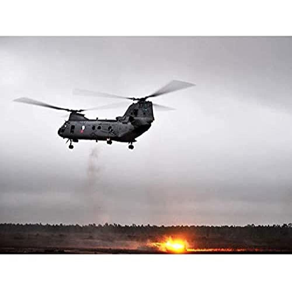 Military USA Marine Corps CH-46 Sea Knight Helicopter Photo Art Print Canvas Premium Wall Decor Poster Mural