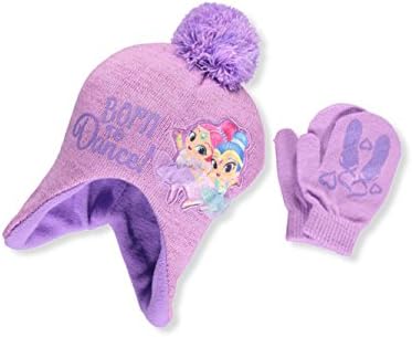 Shimmer And Shine Girls' Beanie & Mittens Set - lilac/multi, one size