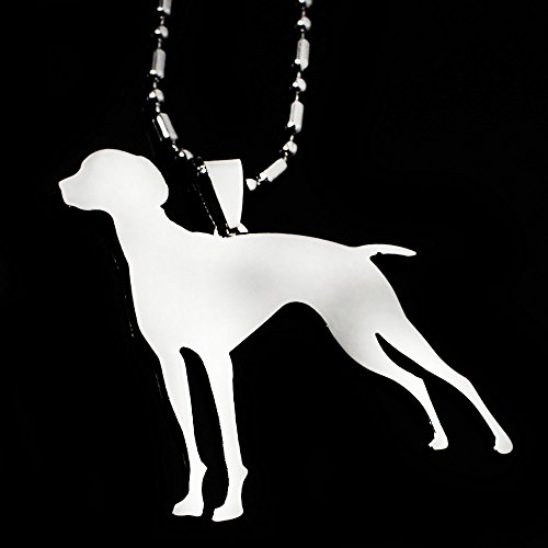 Stainless Steel Vizsla Dog Hungarian Vizsla Hungarian Pointer Magyar Silhouette Pet Dog Tag Breed Collar Charm Pendant Necklace