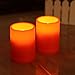GiveU 3X4 Inches Flameless Plastic Pillar Led Candle With Timer,Battery Operated for Valentine's Day Decor,Red,Pack of 2