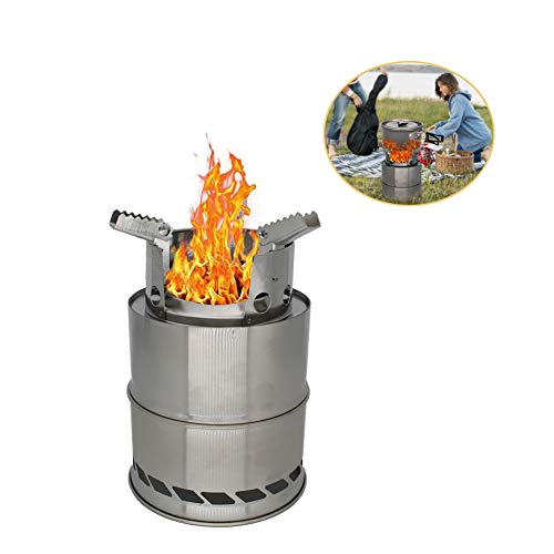 SEMPIYI Camping Stove, Portable Stainless Steel Firewood Backpack Stove, Picnic, Hiking, Camping.A - Thumbnail 7