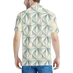 HUGS IDEA Geometric Pattern Mens Golf Shirt for