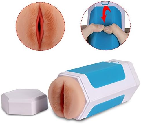 Anosmsh Electronic Male Masturbation Cup Delay Ejaculation Stroker Squeezable Masturbator Toys with Ultra-Soft Pussy Sleeve for Men Hands Free Play - 10 Vibration Double Bullets and Girls Voice