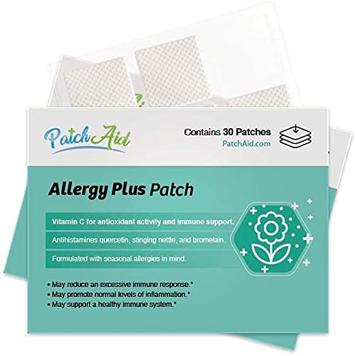 Patch Aid Allergy Plus - 30 Daily Topical Patches. 100% Natural & Vegan. Allergy & Filler Free. High Absorption and More bioavailable. Suitable for Sensitive stomachs & bariatric.