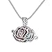 MYAROMA FINDINGS Rose Locket with Colorful Freshwater Pearls Pendant Necklace