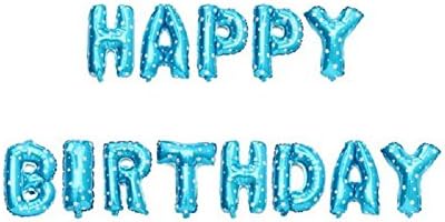 Boomerre Alphabet Letters Balloons Happy Birthday Party Decoration Aluminum Foil Membrane Ballon Blue