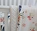 Sahaler Baby Crib Bedding Set for Boy Girls, Nursery Fitted Sheets Baby Minky Blanket Crib Kids Protective Pad Sets(Feather Floral 3pc Set)