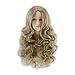 Women's Long Wavy Curly Dark Golden Hair Anime Cospaly Wigs +Wig Cap