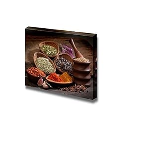 Canvas Prints Wall Art - Still Life Different Spices in Modern Wall Decor/Home Decoration Stretched Gallery Canvas Wrap Giclee Print & Ready to Hang - 12" x 18"