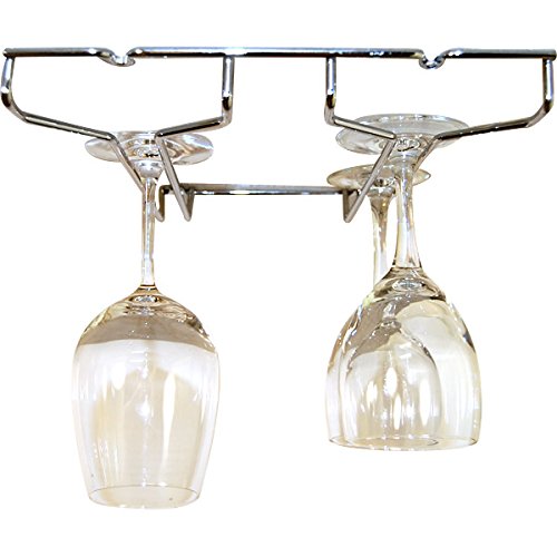2 Channel Oversize Stemware Rack Chrome Home & Kitchen