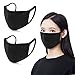 KISSBUTY 2 Pack Unisex Mouth Mask Anti Dust Face Mouth Mask, Black Cotton Face Mask for Cycling Camping Travel (2)