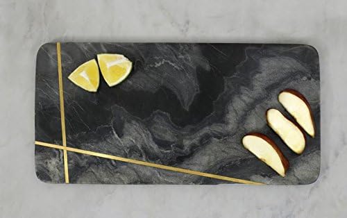 Organic Home 15.75" x 7.75" Inch Rectangular Inlayed Cheese Board Cutting Board Chopping Board Platter | Multipurpose Marble Board |