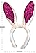 Bunny Rabbit Costume Kit for Kids Adult - Halloween, Easter, Dress Up, Cosplay Accessories Set (Hot Pink Sequin & White)
