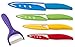 ZenWare¨ 9 Piece Multi Color Ceramic Cutlery Kitchen Knives with Fruit Peeler - Knife Set