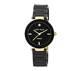 Anne Klein Women's Black Round Ceramic Diamond Watch