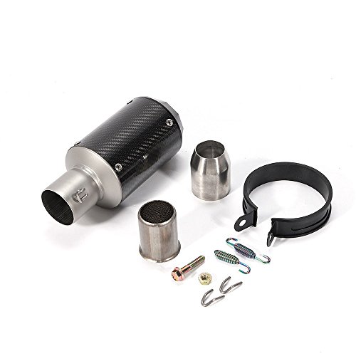 Universal Carbon Fiber Muffler Exhaust Pipe 38~51mm Motorcycles ATV Exhaust Silencer Muffler Pipe Slip-On Scooter Racing Motorcycle Exhaust Muffler Silence Silencer Black