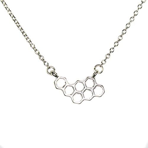 Silver Honeycomb Necklace Beehive Necklace