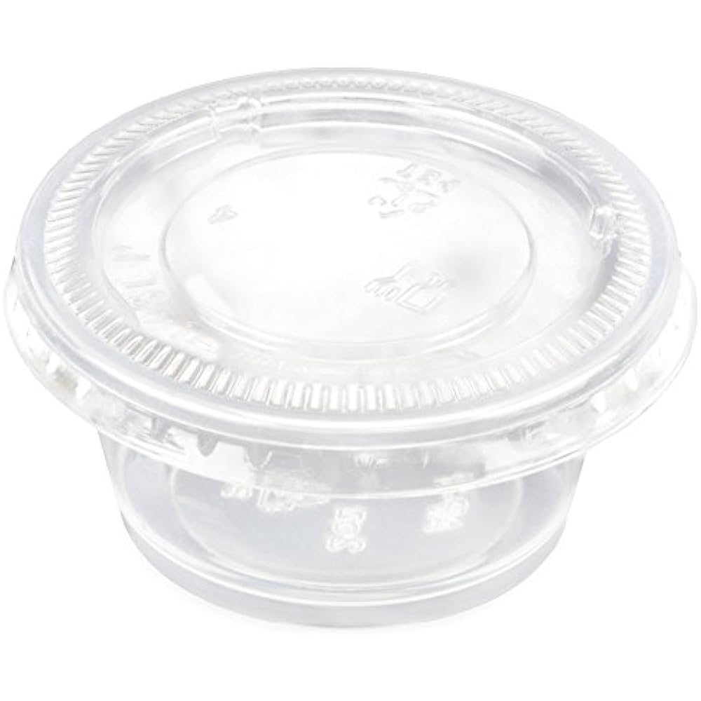 100pack Of Disposable Clear Plastic Condiment Storage Cups With Lids