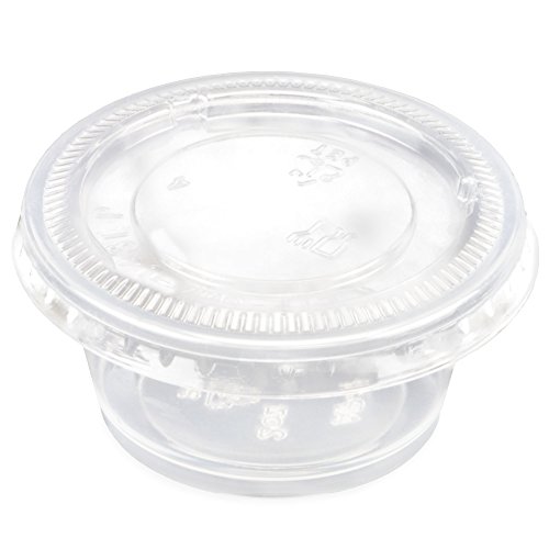 100-pack of Disposable Clear Plastic Condiment Storage Cups with Lids - Choose 2 oz. or 4 oz. - For Restaurant, Home, Gelatin Shots by Back of House Ltd. (2 oz.)