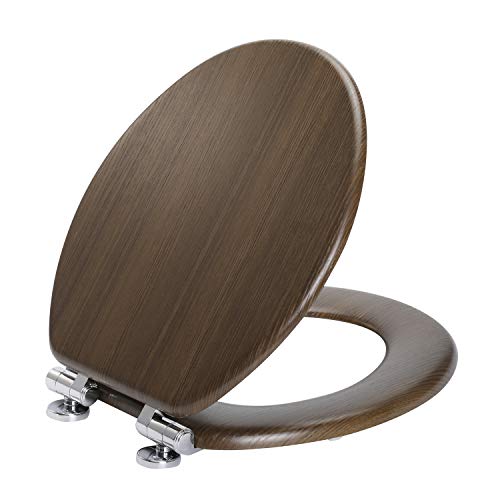 Angel Shield Toilet Seat Molded Wood with Quiet Close Easy Clean Quick