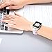 Lwsengme Slim Rubber Band Compatible with Apple Watch 38mm 40mm 42mm 44mm, Women Silicone Thin Strap for iWatch Series4/3/2/1,Sport/Edition