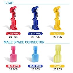 TICONN 120Pcs T Tap Wire Connectors, T Wire Quick