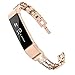 Wearlizer Compatible Metal Fitbit Alta Bands for Women Small Fitbit Alta hr Women Metal Replacement Bands Accessories Straps Bracelet Bangle Wrist Bands Small Large (Rose Gold)