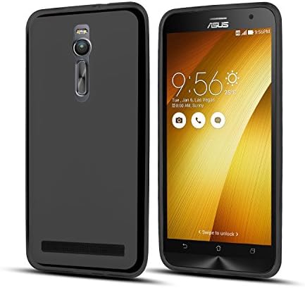 J&D Case Compatible for Asus Zenfone 2 Case, [Drop Protection] Asus Zenfone 2 [Slim Cushion] Shock Resistant Protective Premium Jelly Case Slim Case for Zenfone 2 (5.5") ZE550ML / ZE551M (Black)