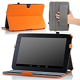 MoKo Google Nexus 10 Case - Slim-Fit Multi-angle Folio Cover Case with Auto Wake / Sleep for Google Nexus 10 Inch Android Tablet by Samsung, ORANGE