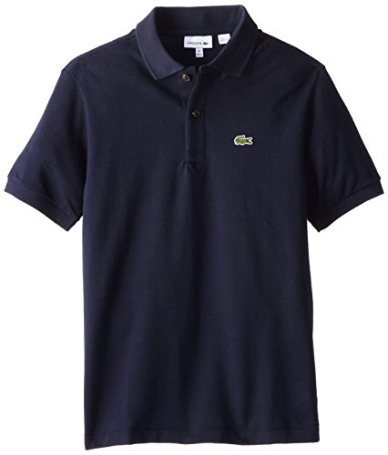Lacoste Big Boys' Short Sleeve Classic Cotton Pique Polo Shirt, Navy Blue, 16 Lacoste Big Boys' Short Sleeve Classic Cotton Pique Polo Shirt, Navy Blue, 16