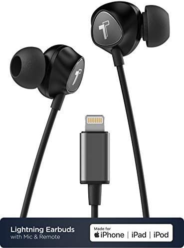 Thore iPhone Earphones (MFi Apple Certified) In Ear Wired Earbuds with Lightning Connector (Inline Volume and Mic) (Black) - Image 5