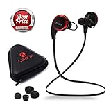 Bluetooth Headphones 4.1 Wireless Calerix, with Sweat Proof, Noise Cancelling Technology - Lightweight Sport In-Ear Earbuds with Built-In Microphone - Connect to iPhone iOS, Android (Black/red)