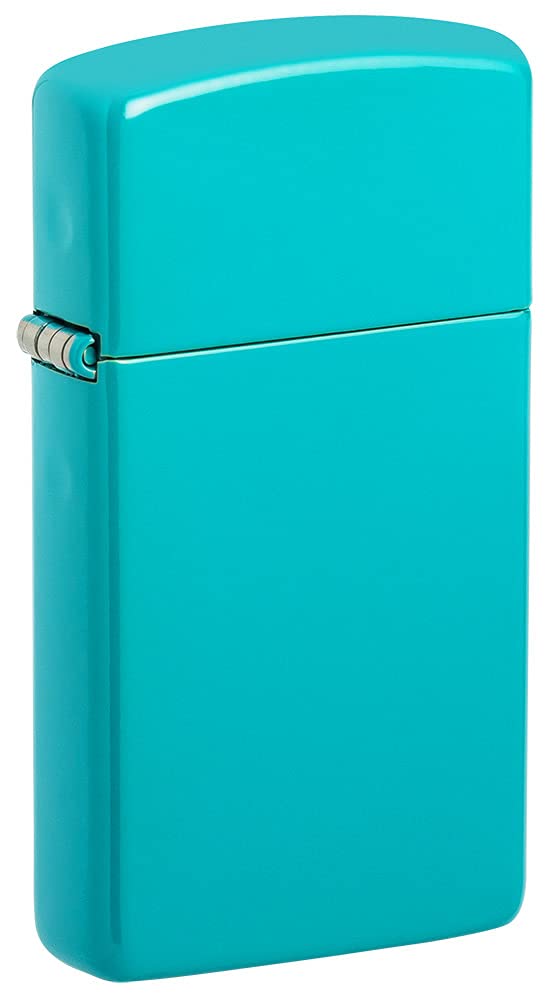 Zippo Windproof Lighter - Flat Turquoise Finish - Slim Case - Refillable for Lifetime Use - Adjustable Flame - Gift Box - Metal Construction - Made in USA