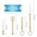 EasyHonor Integrated Titanium Toothpicks,3 PCS Brass Pocket Toothpicks for teeth, Portable Metal Toothpick Holder with Key Ring, for Outdoor Picnic and Camping